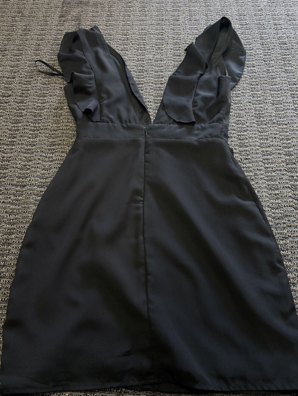 superdown Black Ruffle V-Neck Mini Dress - Picture 2 of 3